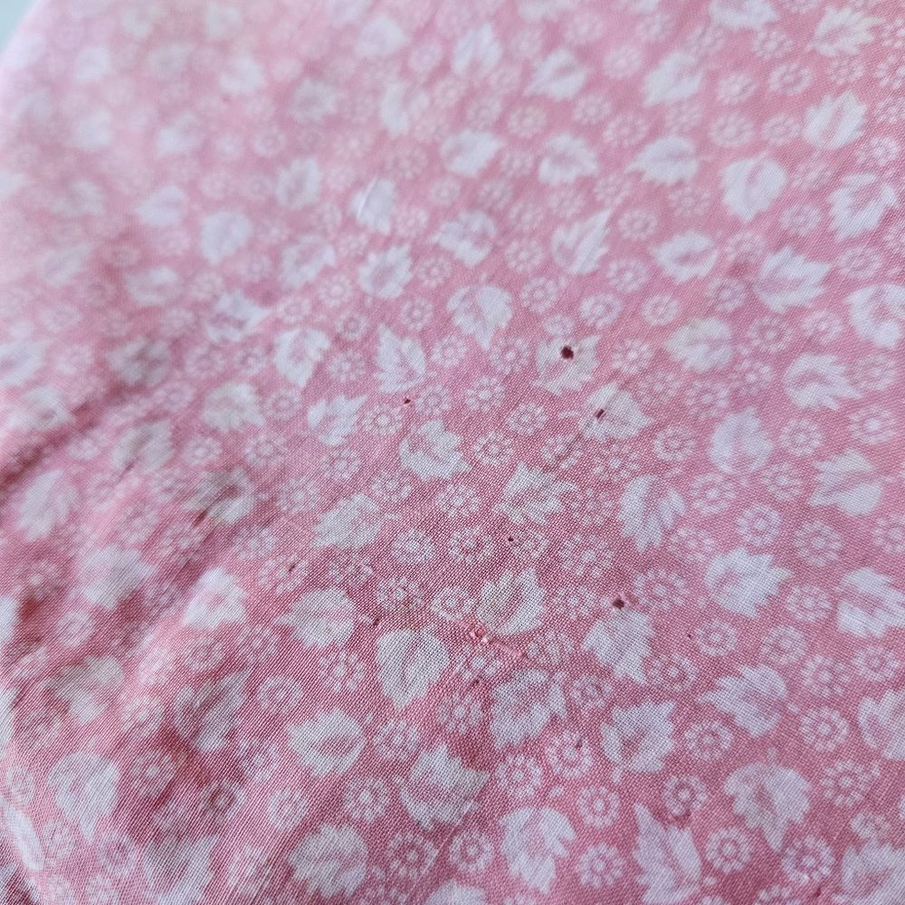 Vintage 30s Pink Cotton Calico Flour Sack Feedsack Depression Day Dress S - Picture 9 of 10